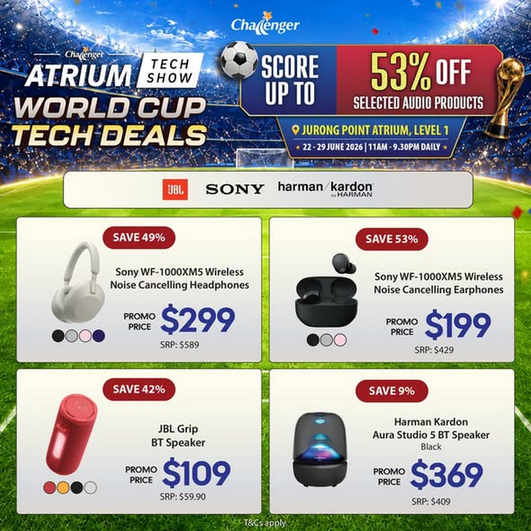 Challenger-Singapore-Jurong-Point-Atrium-Tech-Show-World-Cup-Tech-Deals-3 22–28 June 2026: Challenger Singapore Jurong Point Atrium Tech Show World Cup Tech Deals Edition, Massive Tech Sale Promotion in Singapore