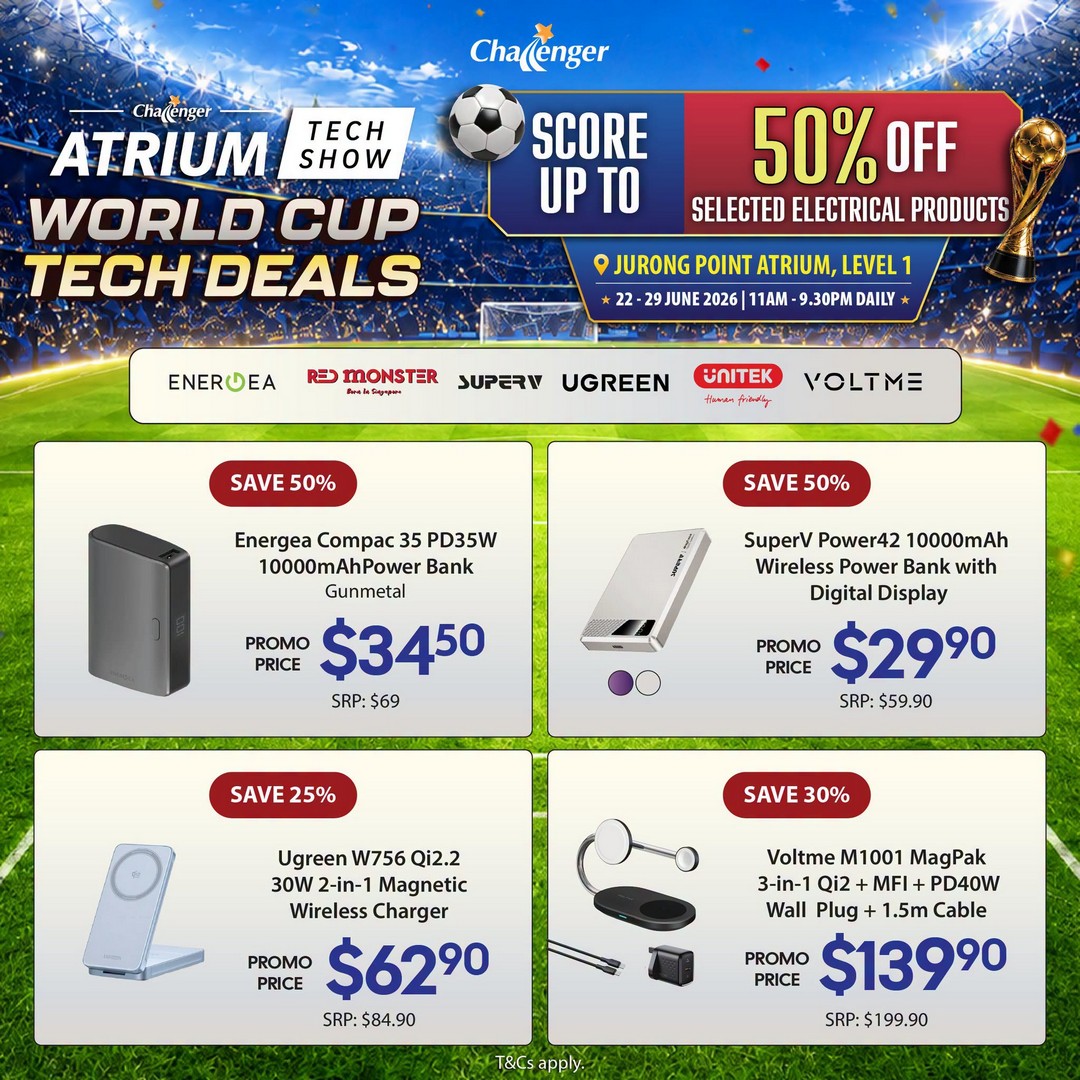 Challenger-Singapore-Jurong-Point-Atrium-Tech-Show-World-Cup-Tech-Deals-5 22–28 June 2026: Challenger Singapore Jurong Point Atrium Tech Show World Cup Tech Deals Edition, Massive Tech Sale Promotion in Singapore