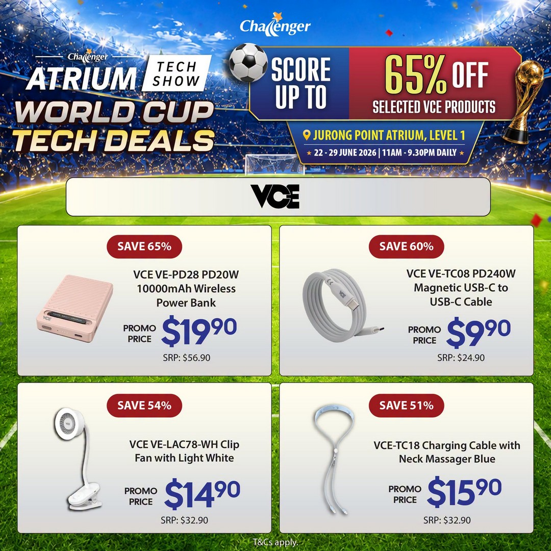Challenger-Singapore-Jurong-Point-Atrium-Tech-Show-World-Cup-Tech-Deals-6 22–28 June 2026: Challenger Singapore Jurong Point Atrium Tech Show World Cup Tech Deals Edition, Massive Tech Sale Promotion in Singapore