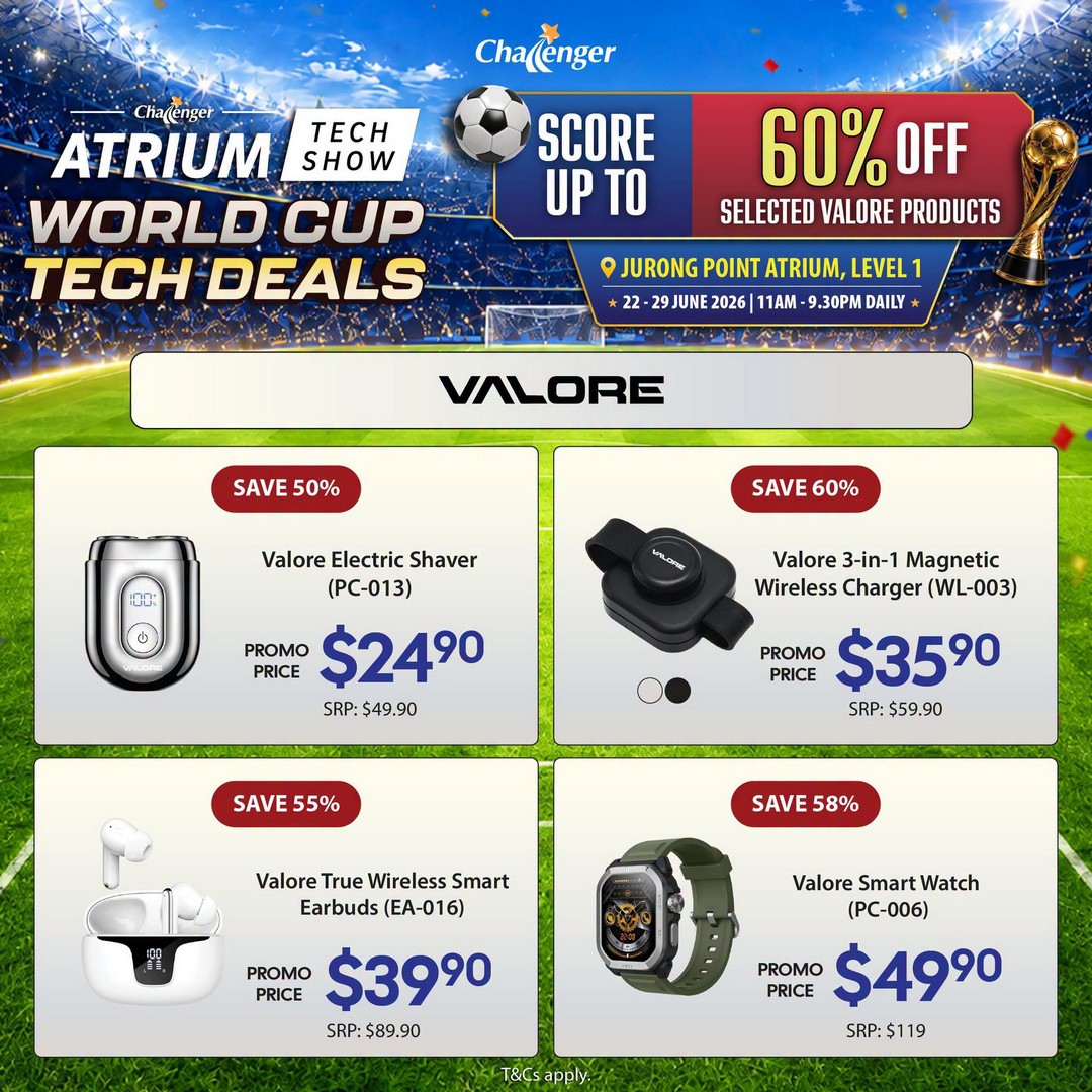 Challenger-Singapore-Jurong-Point-Atrium-Tech-Show-World-Cup-Tech-Deals-7 22–28 June 2026: Challenger Singapore Jurong Point Atrium Tech Show World Cup Tech Deals Edition, Massive Tech Sale Promotion in Singapore