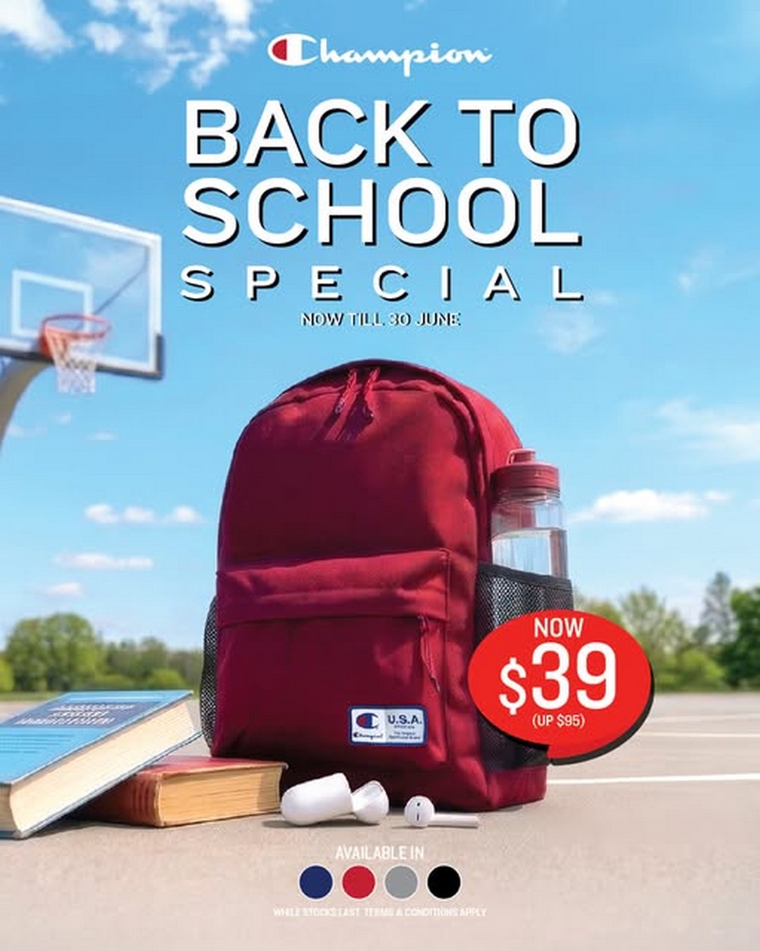 Champion-Back-to-School-Backpack-Promotion Now till 30 June 2026: Champion Back-to-School Backpack Promotion, Sale Across Singapore Stores for Everyday School Essentials