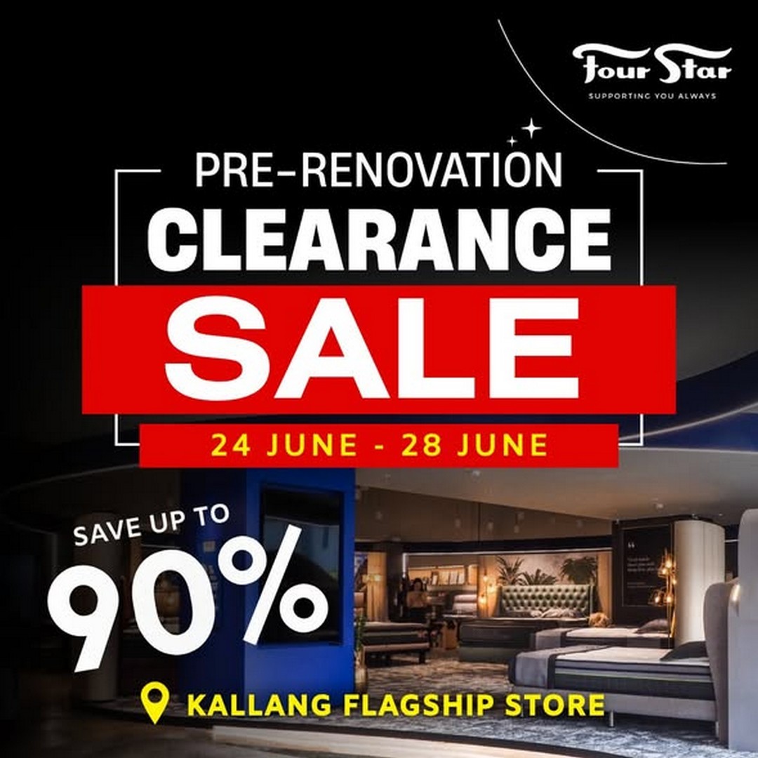 Four-Star-Mattress-Pre-Renovation-Sale-at-Kallang-Flagship-Store 24–28 June 2026: Four Star Mattress Pre-Renovation Sale at Kallang Flagship Store, Up to 90% Off Premium Mattresses and Furniture Clearance Event