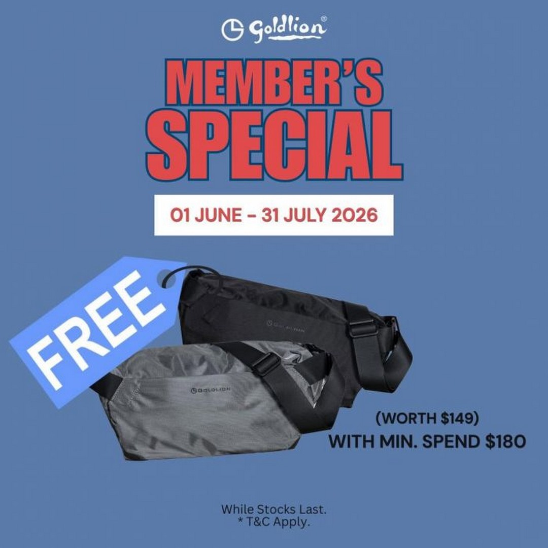 Goldlion-Members-Special-Free-Crossbody-Bag-Promotion 1 June – 31 July 2026: Goldlion Member’s Special Free Crossbody Bag Promotion – Receive a Complimentary $149 Crossbody Bag with Minimum Spend of $180