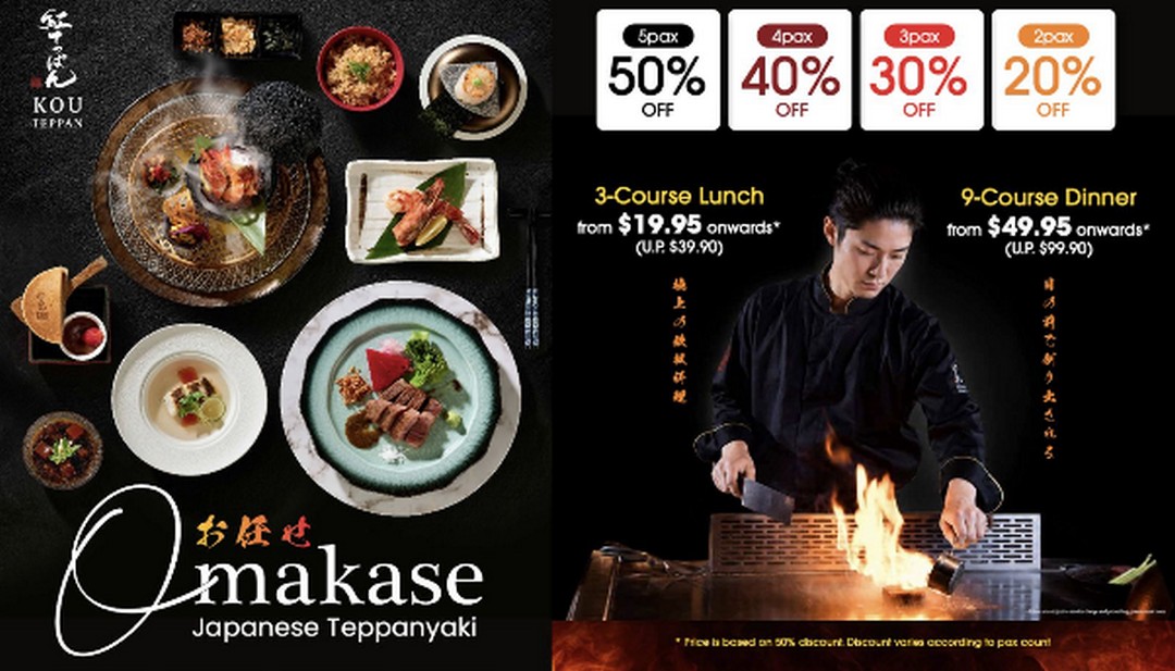 Kou-Teppan-Haku-Sushi-Gather-More-Save-More-Promotion 15 June 2026 onwards: Kou Teppan & Haku Sushi Gather More Save More Promotion – Up to 50% Off Teppanyaki Dining Experience in Singapore