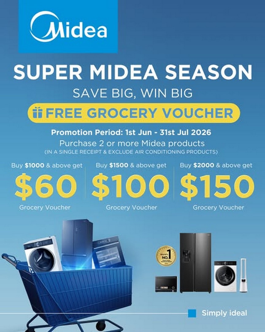 Midea-Super-Midea-Season-Promotion-3 1 June–31 July 2026: Midea Super Midea Season Promotion: Spend & Save Grocery Voucher Campaign for Home Appliance Upgrades Singapore