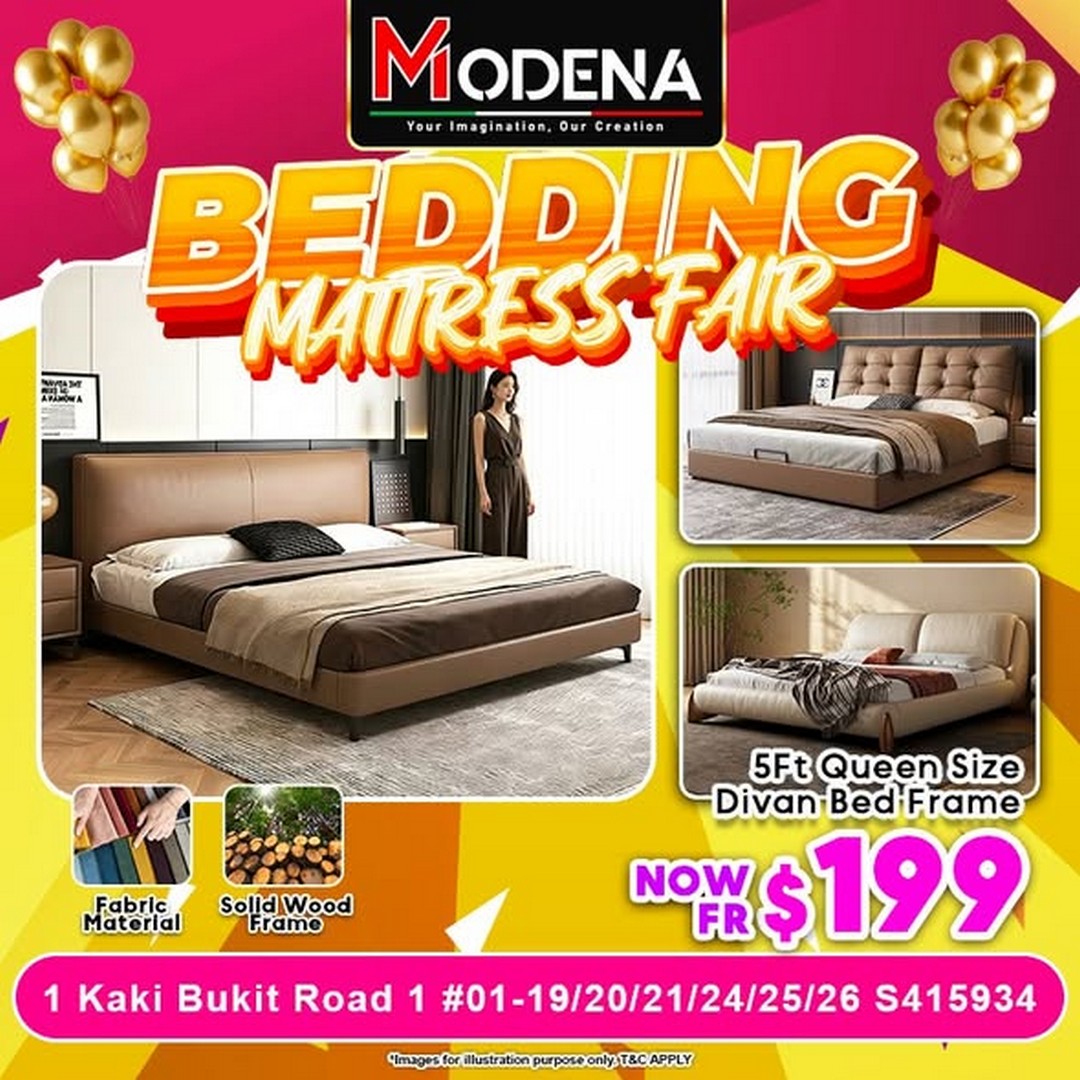 Modena-Furnishing-Bedding-Mattress-Fair-Bedding-Mattress-Promotion-1 9 June 2026 onwards: Modena Furnishing Bedding & Mattress Fair, Bedding & Mattress Promotion in Singapore with Massive Home Comfort Deals at Enterprise One