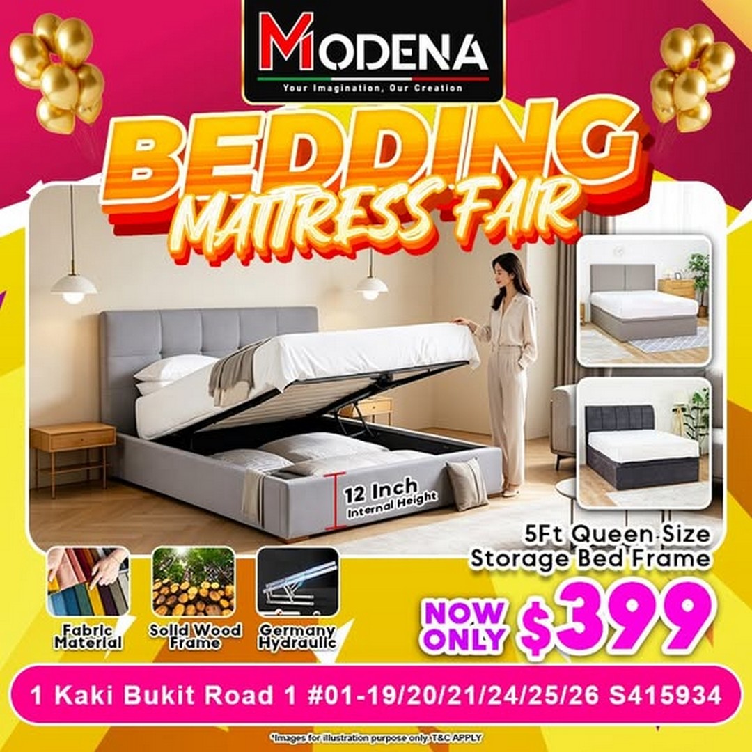 Modena-Furnishing-Bedding-Mattress-Fair-Bedding-Mattress-Promotion-2 9 June 2026 onwards: Modena Furnishing Bedding & Mattress Fair, Bedding & Mattress Promotion in Singapore with Massive Home Comfort Deals at Enterprise One