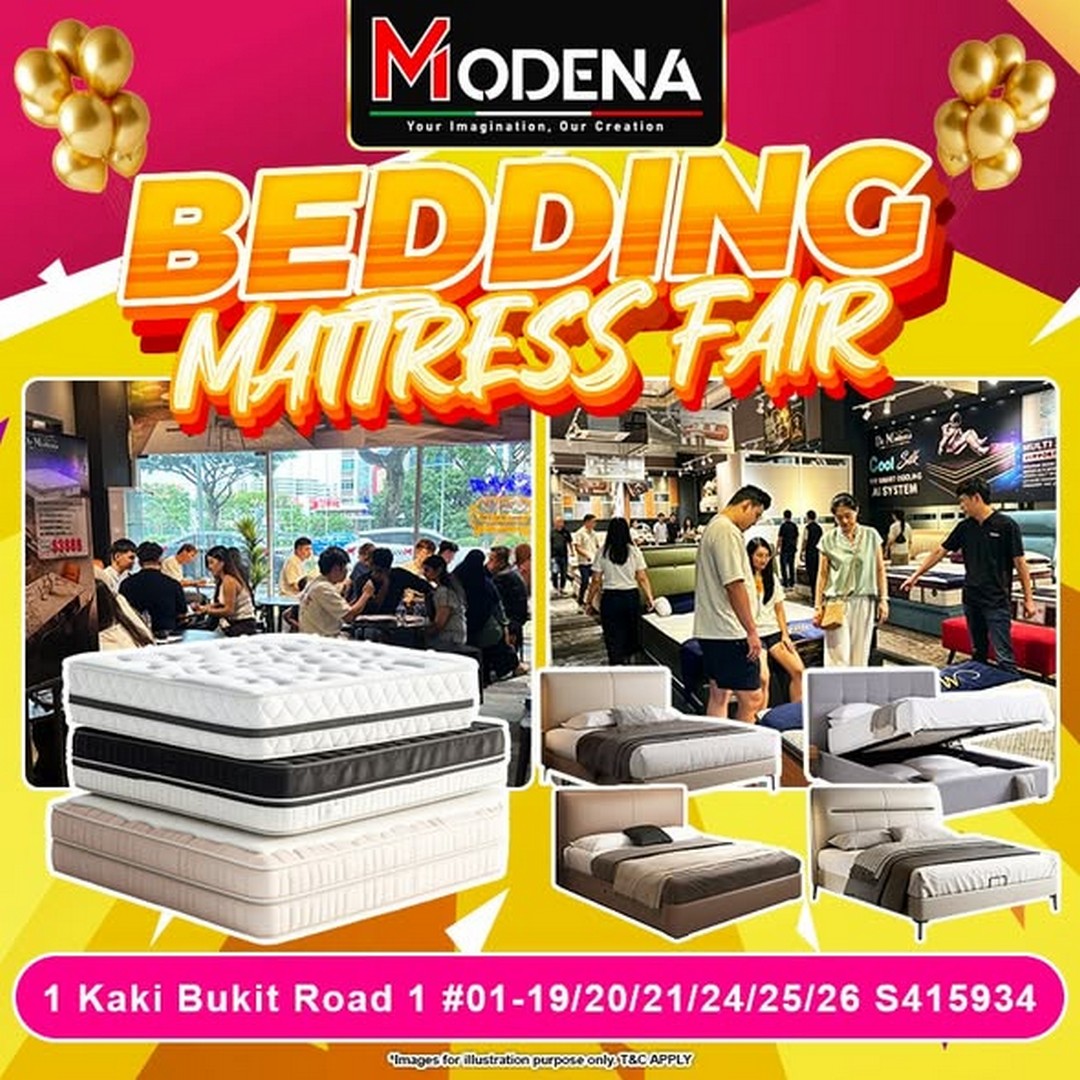 Modena-Furnishing-Bedding-Mattress-Fair-Bedding-Mattress-Promotion 9 June 2026 onwards: Modena Furnishing Bedding & Mattress Fair, Bedding & Mattress Promotion in Singapore with Massive Home Comfort Deals at Enterprise One