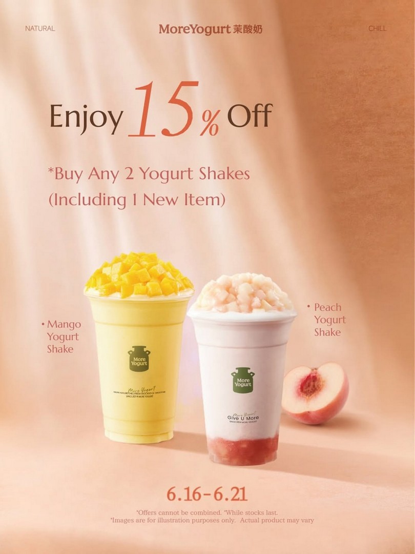 More-Yogurt-15-Off-Any-2-Yogurt-Shakes-Promotion-at-Suntec-City 16–21 June 2026: More Yogurt, 15% Off Any 2 Yogurt Shakes Promotion at Suntec City, Singapore – Refreshing Yogurt Shake Deal for Friends and Families