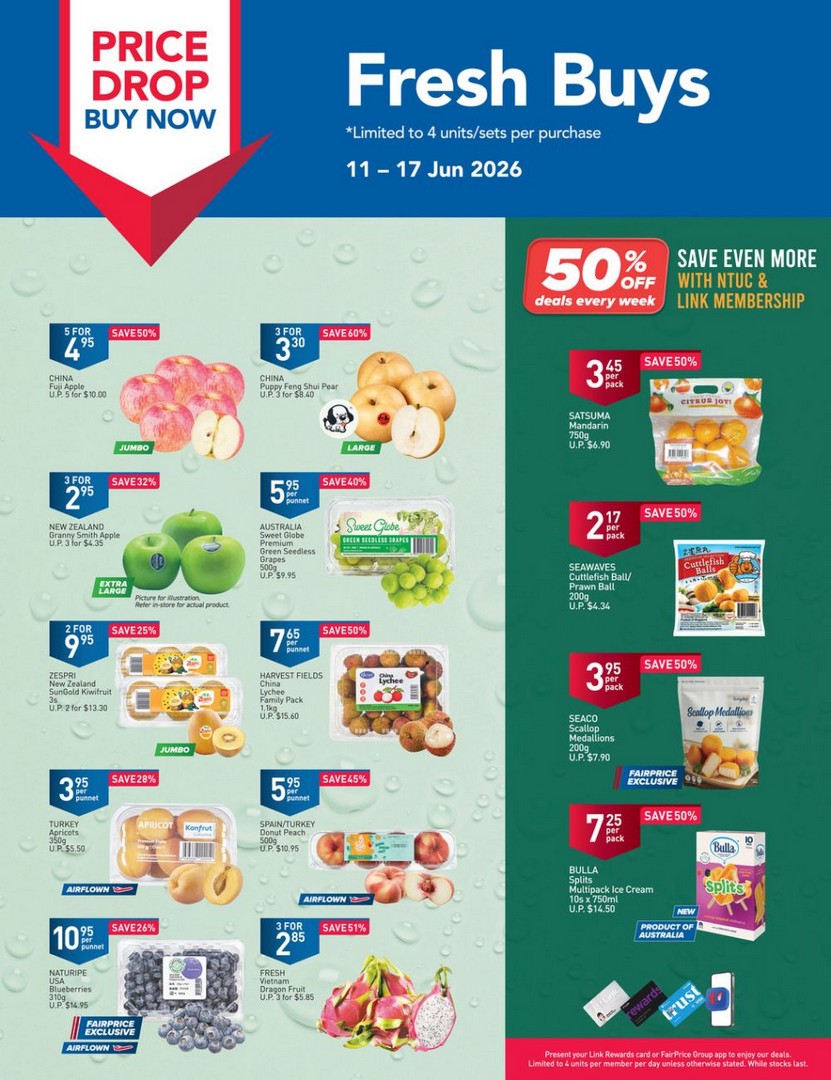 NTUC-FairPrice-Fresh-Buys-Weekly-Promotion 11-17 June 2026: NTUC FairPrice Fresh Buys Weekly Promotion – Enjoy Up to 60% Off Fresh Fruits, Vegetables and Seafood Across Singapore