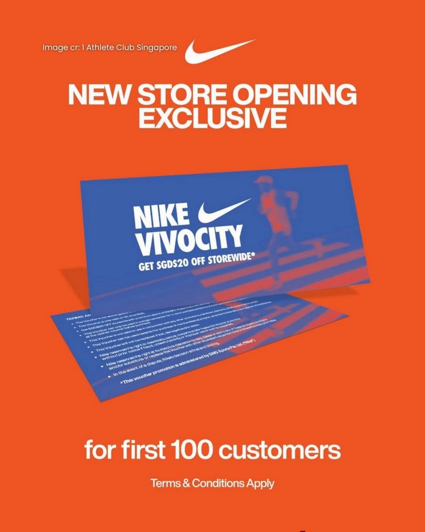 Nike-VivoCity-Grand-Opening-Promotion 26 June 2026: Nike VivoCity Grand Opening Promotion – Free Gifts, Storewide Vouchers and Exclusive Rewards for Early Shoppers