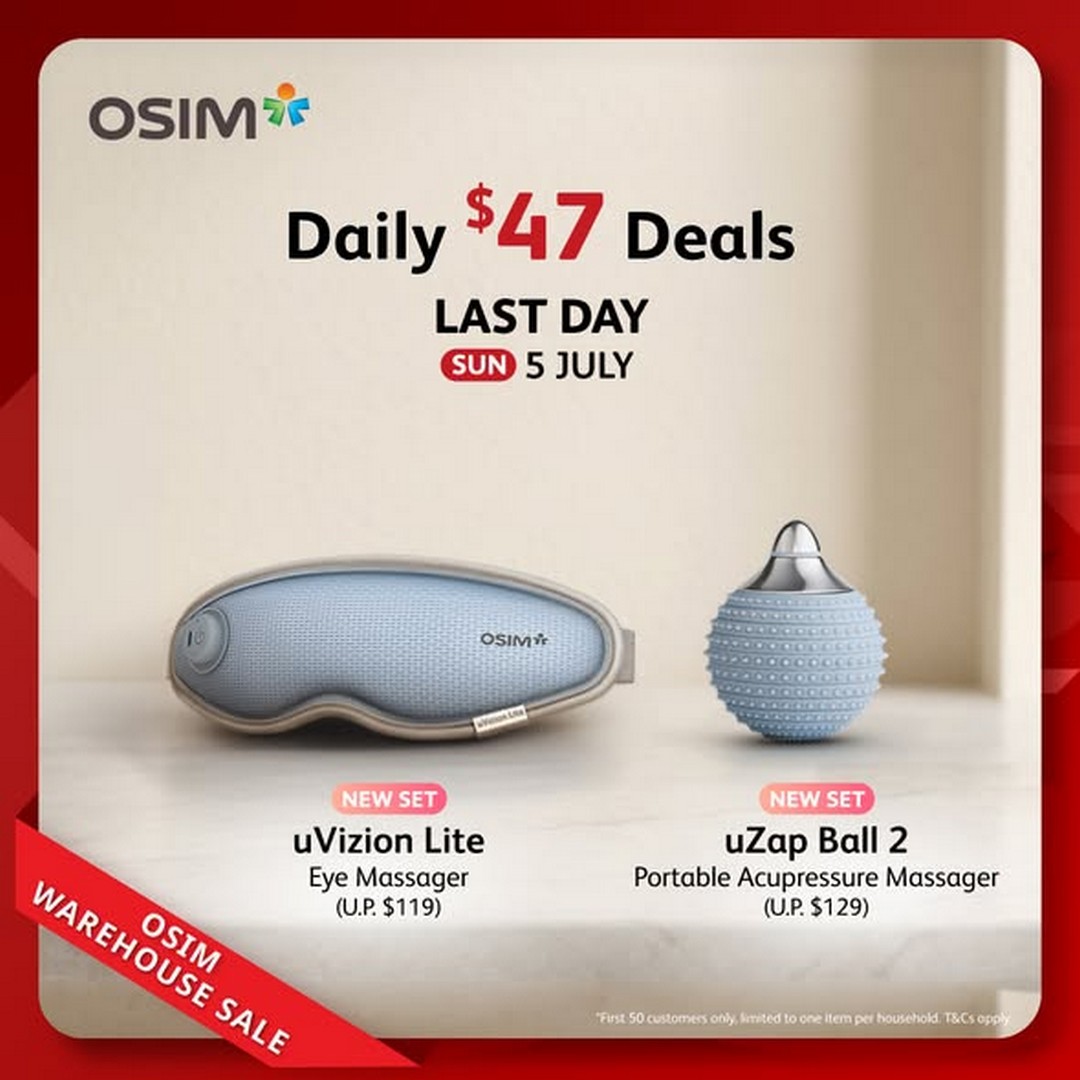OSIM-Warehouse-Sale-Up-to-80-OFF-Well-being-Chairs-3 3–5 July 2026: OSIM Warehouse Sale: Up to 80% OFF Well-being Chairs, Massage Chairs and Mayer Home Appliances from $29.90 Singapore Deal