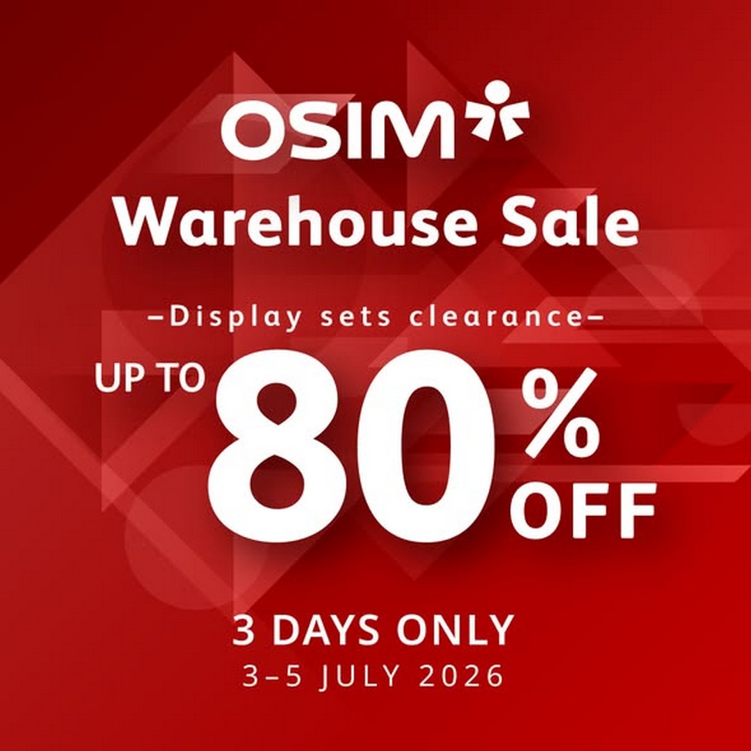 OSIM-Warehouse-Sale-Up-to-80-OFF-Well-being-Chairs 3–5 July 2026: OSIM Warehouse Sale: Up to 80% OFF Well-being Chairs, Massage Chairs and Mayer Home Appliances from $29.90 Singapore Deal