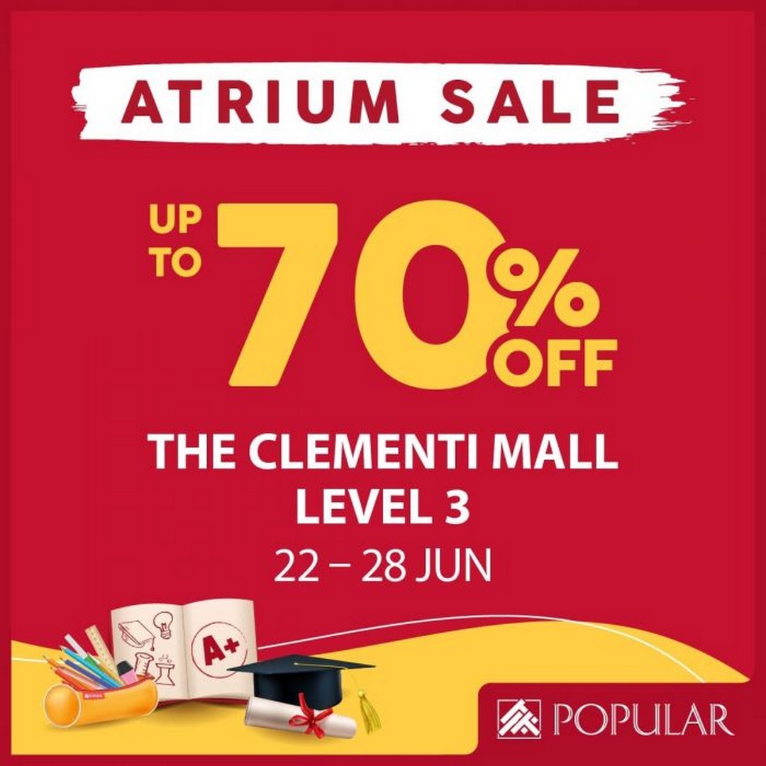 POPULAR-Bookstore-Atrium-Sale-at-The-Clementi-Mall 22–28 June 2026: POPULAR Bookstore: Atrium Sale at The Clementi Mall with Up to 70% OFF Books, Stationery, Disney and Sanrio Merchandise Promotion