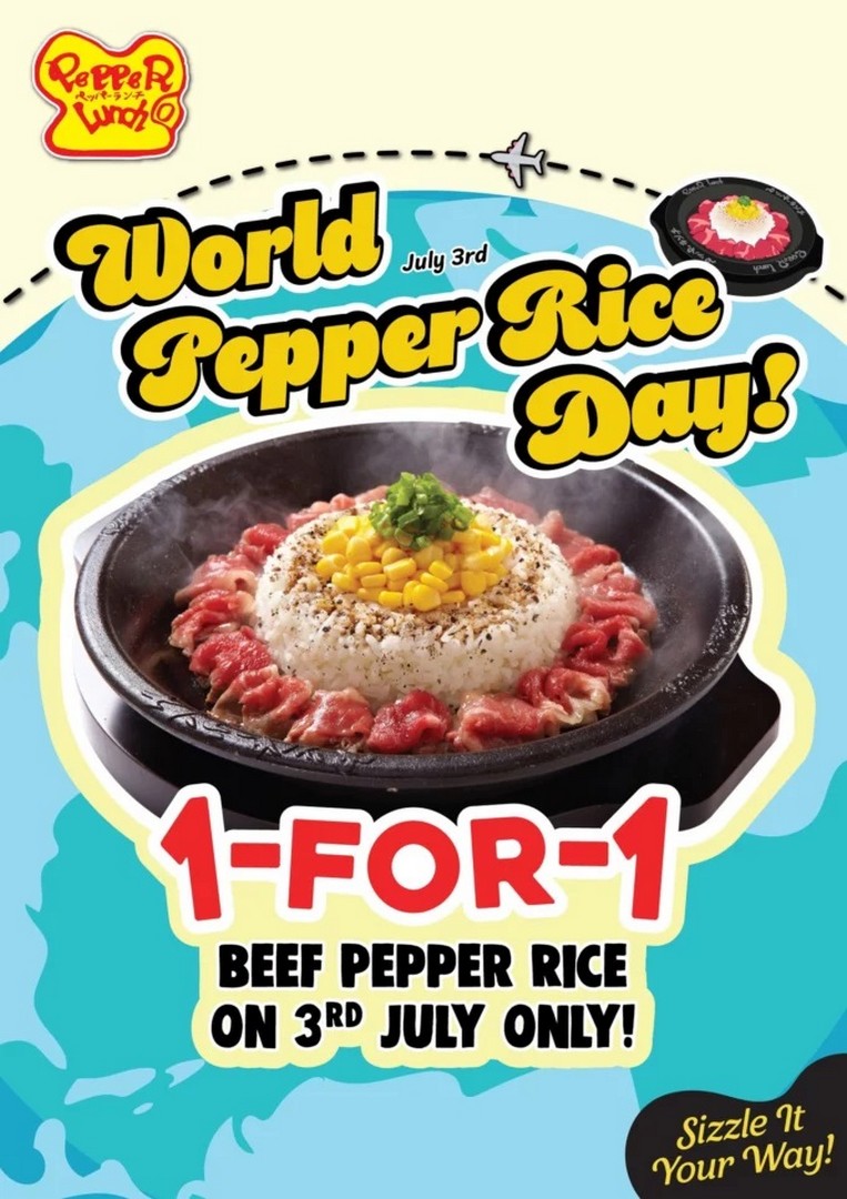 Pepper-Lunch-Singapore-World-Pepper-Rice-Day-1-for-1-Beef-Pepper-Rice-Promotion 3 July 2026: Pepper Lunch Singapore: World Pepper Rice Day 1-for-1 Beef Pepper Rice Promotion
