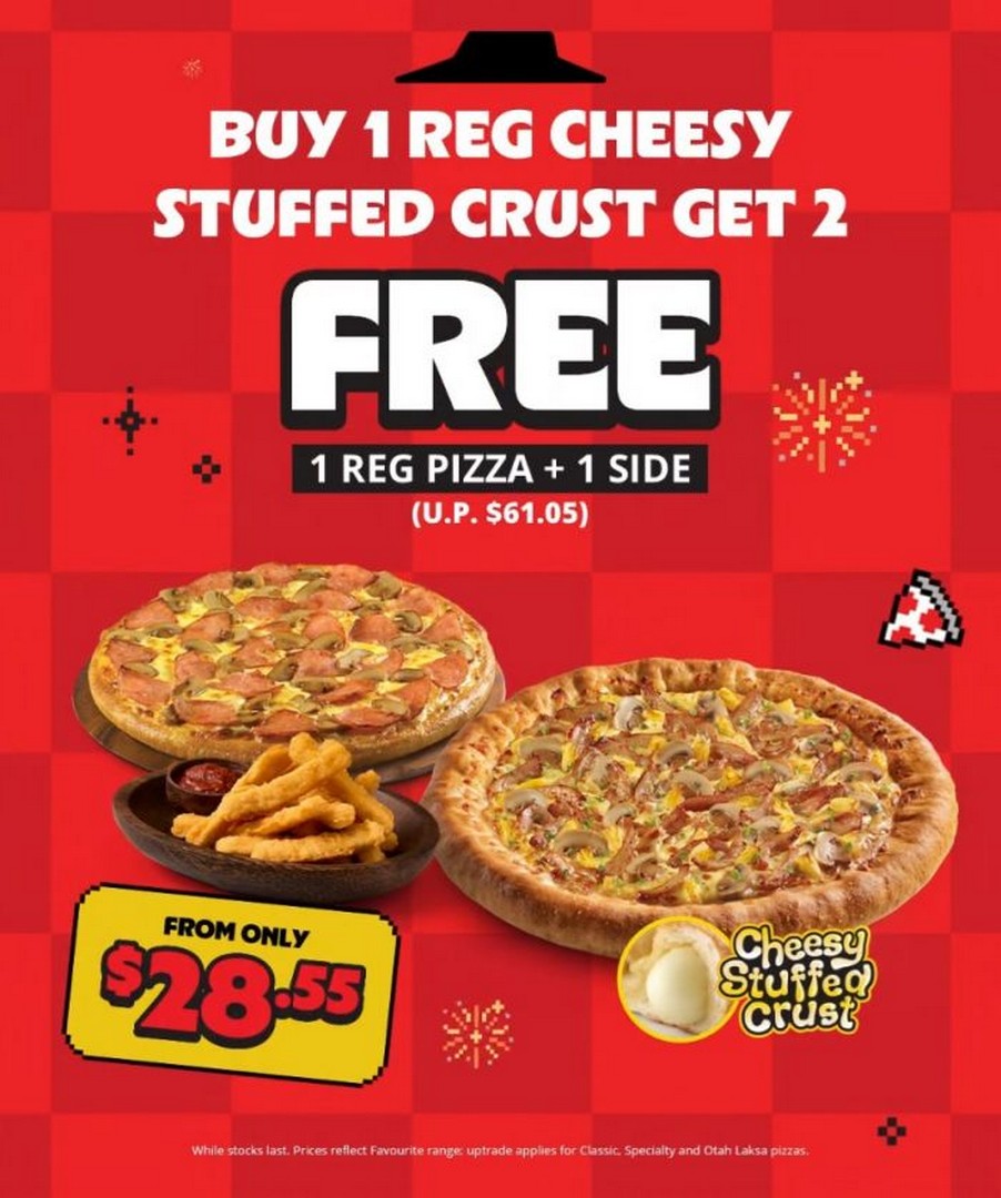 Pizza-Hut-Singapore-Buy-1-Free-2-Promotion Now till 24 June 2026: Pizza Hut Singapore Buy 1 Free 2 Promotion, Massive Value Pizza Bundle Deal with Free Regular Pizza and Side