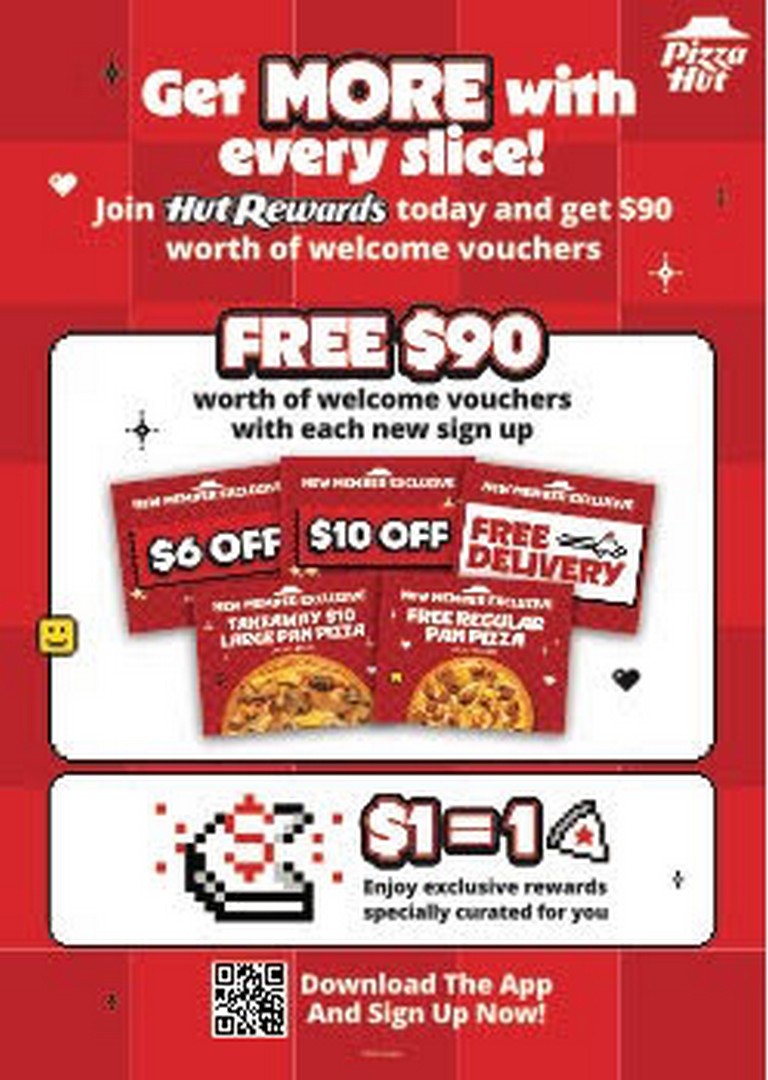 Pizza-Hut-Singapore-Hut-Rewards-Revamp-Membership-Promotion 11 June 2026 onwards: Pizza Hut Singapore, Hut Rewards Revamp Membership Promotion & Sign-Up Giveaway with Up to $90 in Vouchers