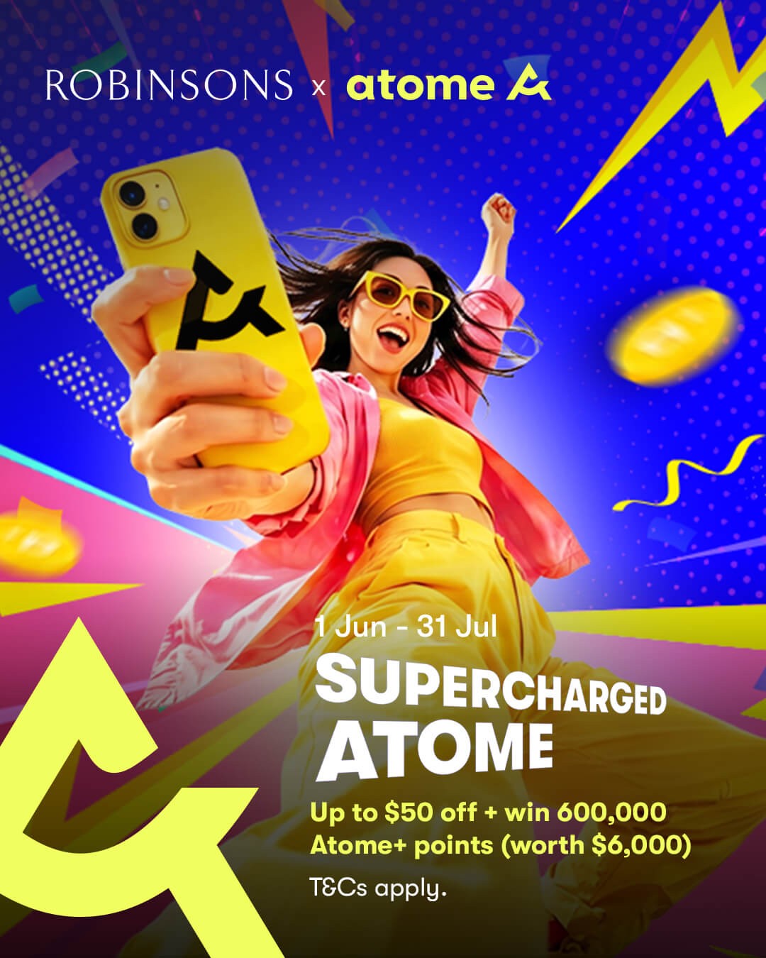 Robinsons-Singapore-Supercharged-Atome-Promotion-1 1 June–31 July 2026: Robinsons Singapore Supercharged Atome Promotion – Get Up to $50 Off + 600,000 Points Giveaway Online Shopping Deal