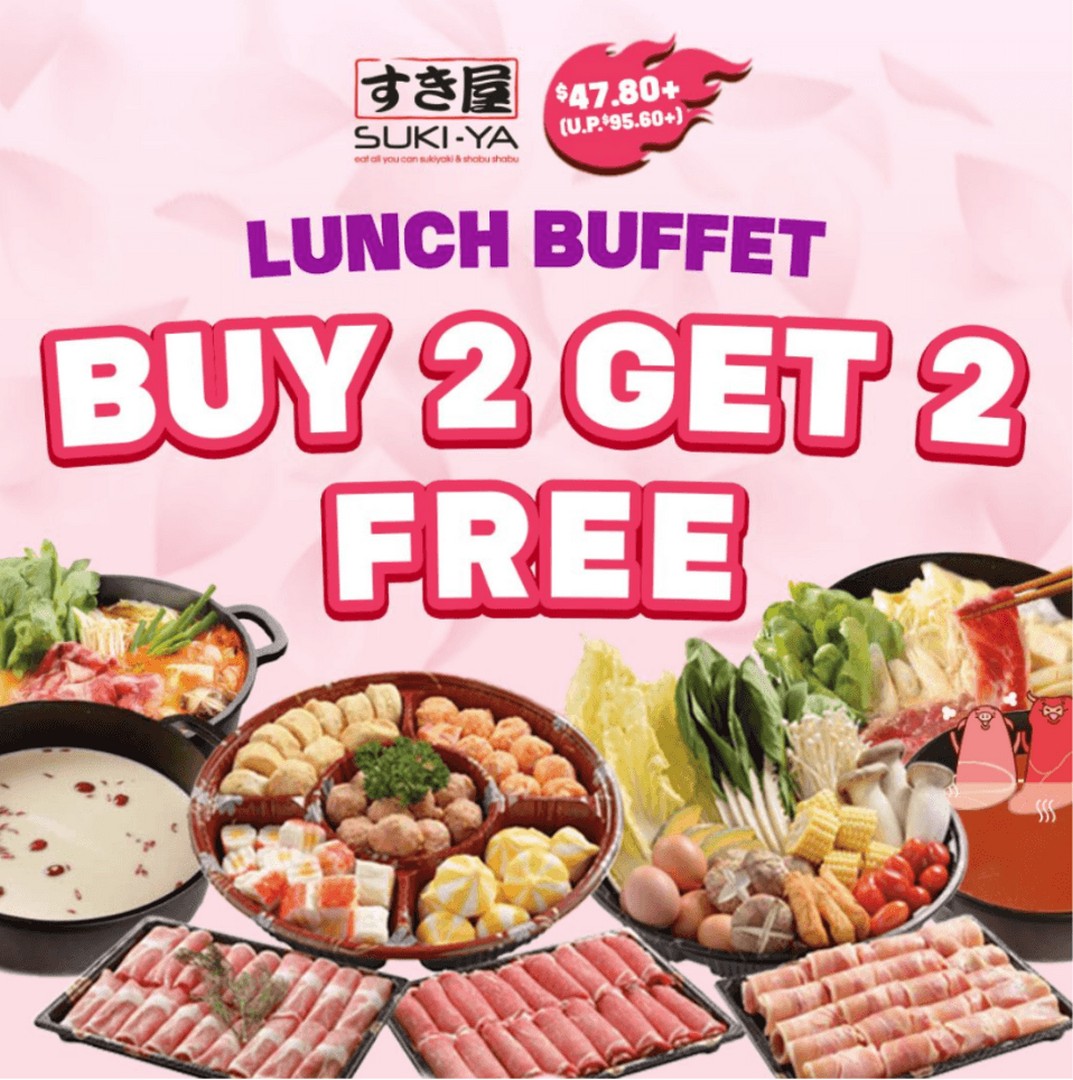 Suki-Ya-Singapore-Lunch-Buffet-Buy-2-Get-2-Free-Hot-Pot-Promotion 8 June 2026 onwards: Suki-Ya Singapore, Lunch Buffet Buy 2 Get 2 Free Hot Pot Promotion with Japanese Shabu Shabu Dining Deal