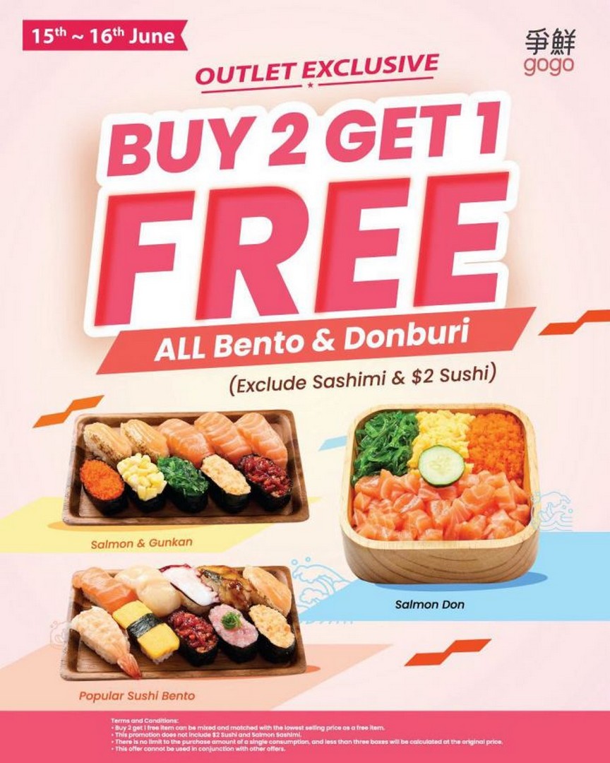 Sushi-Gogo-Hougang-Central-Buy-2-Get-1-Free-Promotion 15–16 June 2026: Sushi Gogo Hougang Central Buy 2 Get 1 Free Promotion on Bento & Donburi Exclusive Deal