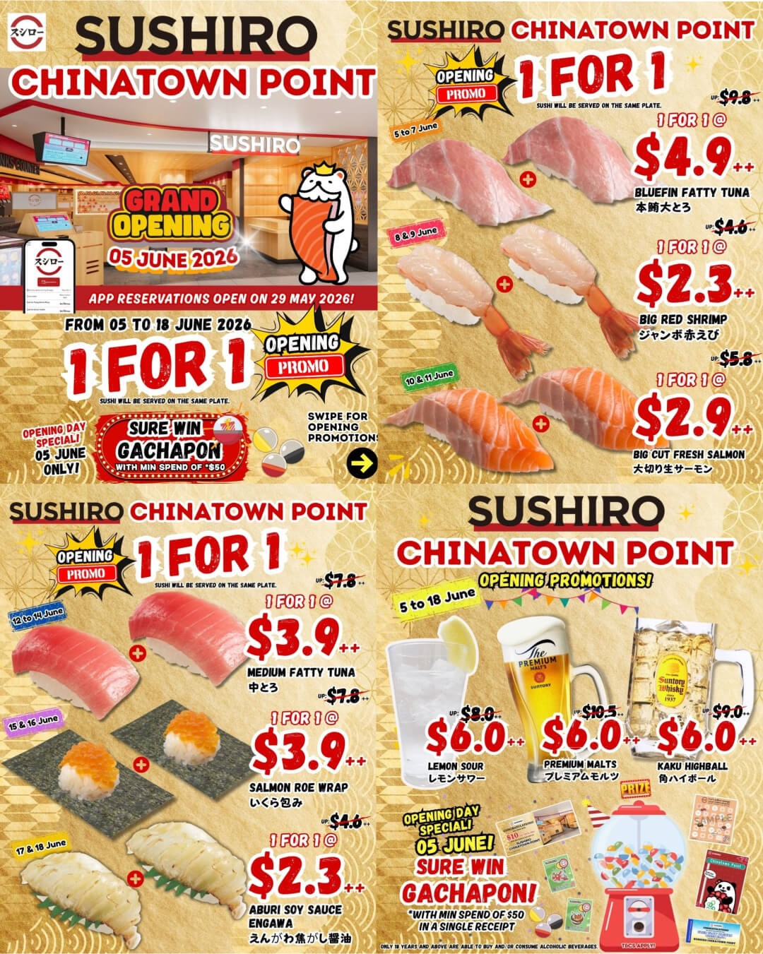 Sushiro-Chinatown-Point-Opening-Promotion 5–18 June 2026: Sushiro Chinatown Point Opening Promotion, 1-for-1 Sushi Deals & Exclusive Dining Offers Sale