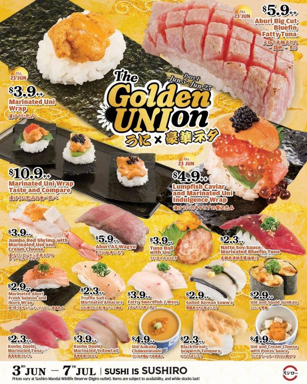 Sushiro-The-Golden-UNIon-Premium-Uni-Sushi-Promotion 3 June–7 July 2026: Sushiro The Golden UNIon Premium Uni & Sushi Promotion – Indulge in Luxurious Sea Urchin Creations from Just $2.30++
