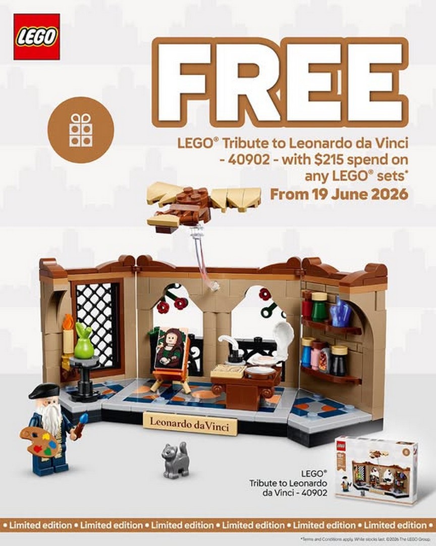 The-Brick-Shop-LEGO-Certified-Store-LEGO-Tribute-to-Leonardo 19 June 2026 onwards: The Brick Shop LEGO Certified Store LEGO Tribute to Leonardo da Vinci Promotion – Receive an Exclusive Limited-Edition LEGO Set Free with $215 Spend