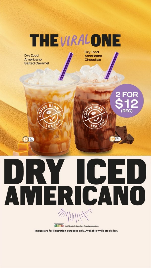 The-Coffee-Bean-Tea-Leaf-Singapore-Promotion 15 June–1 July 2026: The Coffee Bean & Tea Leaf Singapore, Promotion – 2 Dry Iced Americano for $12 Deal, Limited-Time Coffee Offer Across Outlets