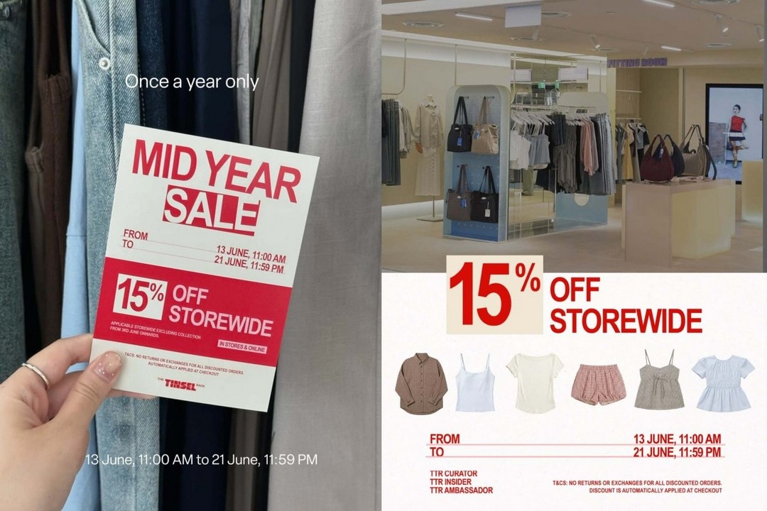 The-Tinsel-Rack-Mid-Year-Sale-15-Off-Storewide-Promotion 13–21 June 2026: The Tinsel Rack Mid-Year Sale 15% Off Storewide Promotion: Fashion Wardrobe Refresh Deal Across Singapore Stores and Online