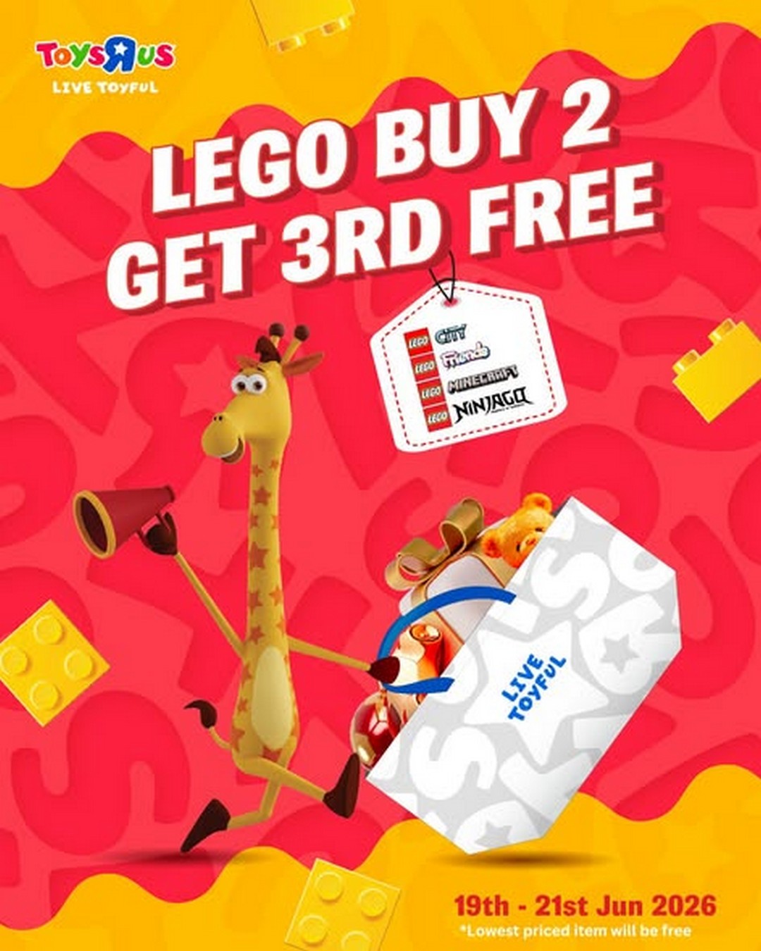 ToysRUs-Singapore-LEGO-Buy-2-Get-1-Free-Promotion 19–21 June 2026: Toys“R”Us Singapore LEGO Buy 2 Get 1 Free Promotion, Selected LEGO Sets Offer Across City, Friends, Minecraft and Ninjago