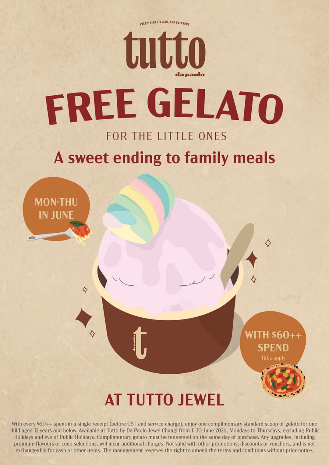 Tutto-by-Da-Paolo-at-Jewel-Changi-Airport-Kids-Eat-Free-Gelato-June-School 1–30 June 2026: Tutto by Da Paolo at Jewel Changi Airport, Kids Eat Free Gelato June School Holiday Promotion, Family Dining Deal in Singapore