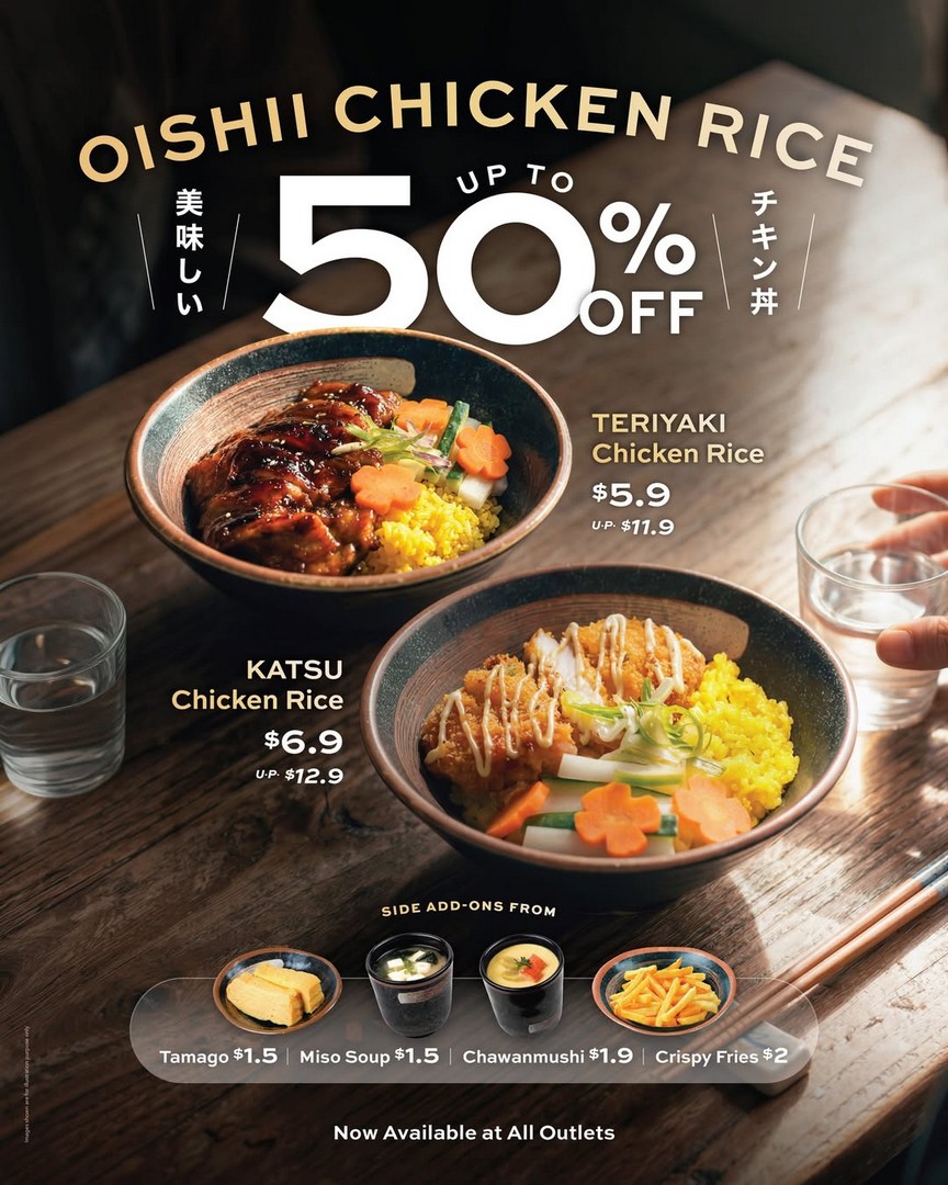 UMISUSHI-50-OFF-New-Oishii-Chicken-Rice-Promotion 11 June 2026 onwards: UMISUSHI, 50% OFF New Oishii Chicken Rice Promotion – Japanese-Inspired Local Comfort at All Outlets in Singapore
