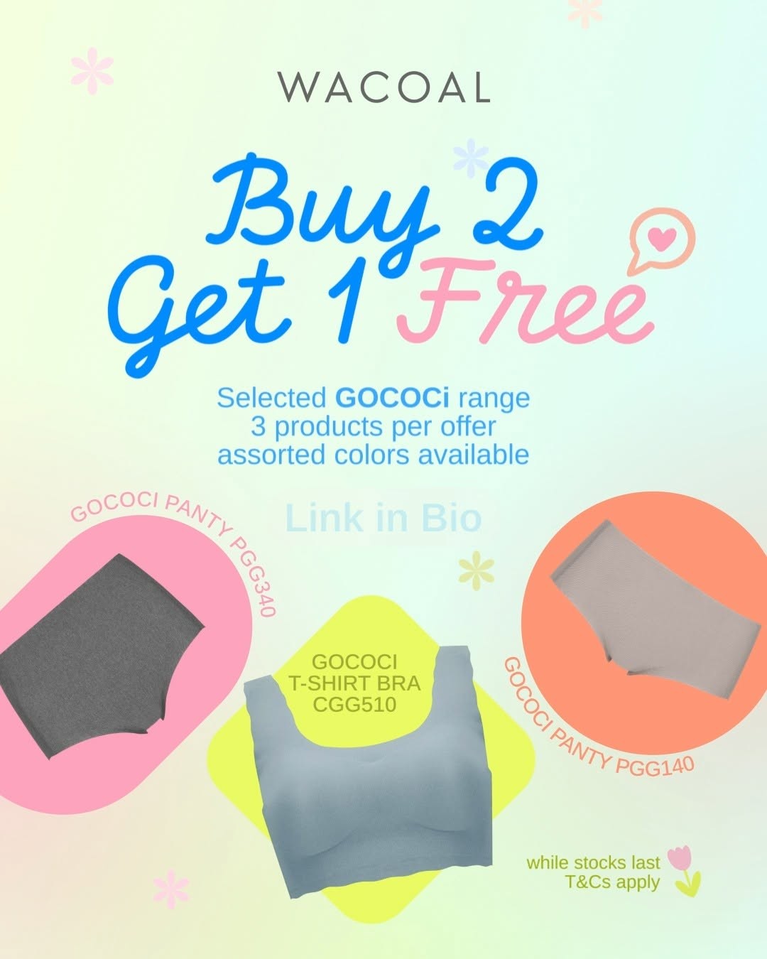 Wacoal-GOCOCi-Buy-2-Get-1-Free-Online-Exclusive-Promotion 2 June 2026 onwards: Wacoal GOCOCi Buy 2 Get 1 Free Online Exclusive Promotion, Comfort Essentials Deal in Singapore