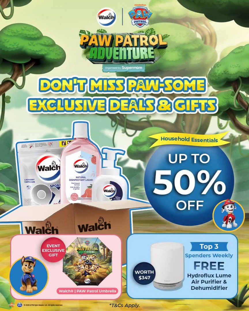Walch-Singapore-Up-to-50-OFF-PAW-Patrol-Adventure-Sale 8–21 June 2026: Walch Singapore: Up to 50% OFF PAW Patrol Adventure Sale Promotion with Free Gifts & Weekly Giveaway at One Holland Village
