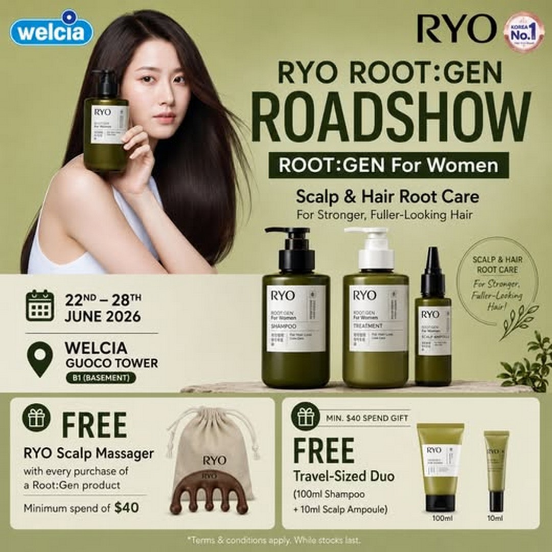 Welcia-Singapore-RYO-ROOT-Roadshow-at-Guoco-Tower 22–28 June 2026: Welcia Singapore RYO ROOT Roadshow at Guoco Tower: Exclusive Hair Care Promotion with Free Gifts and Scalp Care Deals