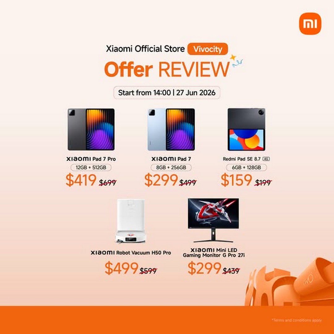 Xiaomi-Singapore-VivoCity-Grand-Opening-Sale-Promotion-1 27 June 2026 onwards: Xiaomi Singapore VivoCity Grand Opening Sale Promotion: Decade of Innovation Celebration with VivoCity Exclusive Deals and Up to $280 Off Selected Products