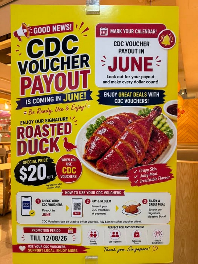 Yan-Chuan-Roasters-CDC-Voucher-Promotion 16 June 2026 – 12 August 2026: Yan Chuan Roasters CDC Voucher Promotion: $20 Signature Roasted Duck Deal at Kitchener Complex – Limited-Time Value Dining Offer