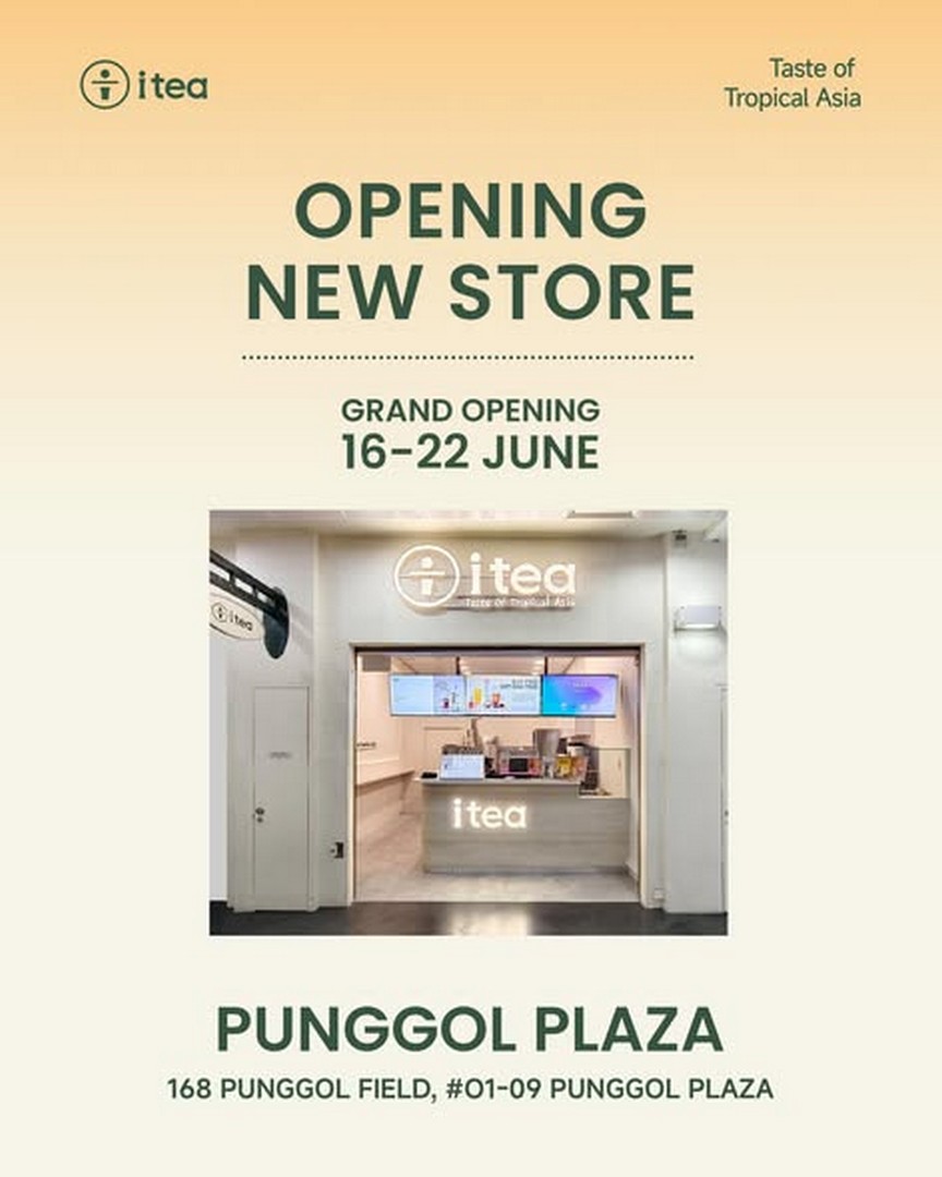 iTea-Singapore-Grand-Opening-Promotion-at-Punggol-Plaza 16–22 June 2026: iTea Singapore, Grand Opening Promotion at Punggol Plaza with Buy 2 Free 1 Drinks & B1F1 Jumbo Cone Deal