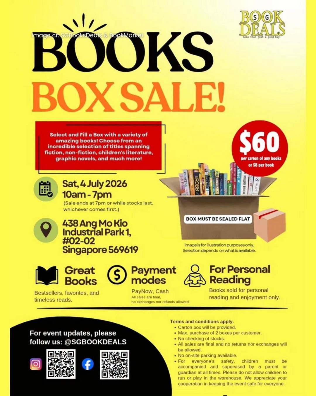 1-Day-Massive-Book-Box-Sale-Singapore 4 July 2026: 1-Day Massive Book Box Sale Singapore – Fill a Carton for Just $60 at Ang Mo Kio Book Sale Event