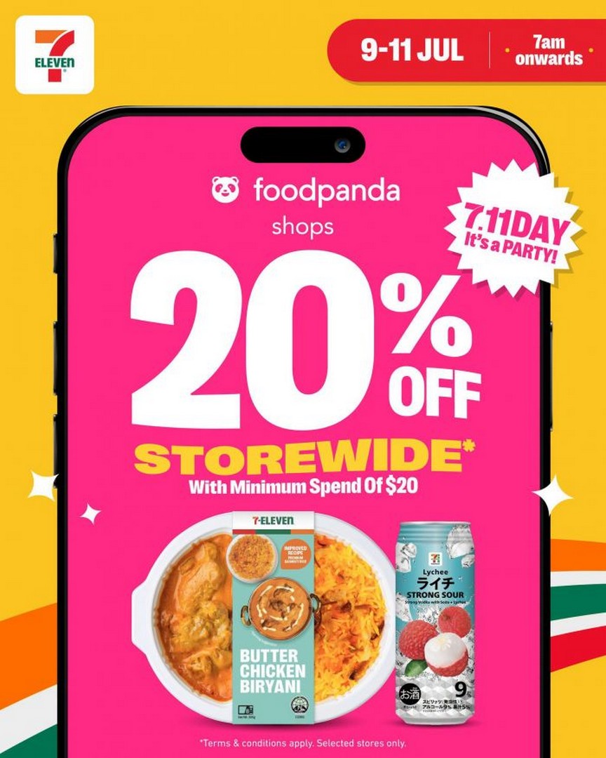 7-Eleven-7-11-Day-Foodpanda-Promotion 9-11 July 2026: 7-Eleven 7-11 Day Foodpanda Promotion – Enjoy 20% Storewide Discount on Snacks, Meals and Daily Essentials Sale