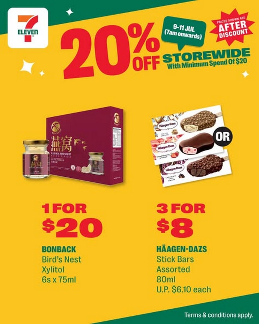 7-Eleven-Singapore-20-Storewide-Promotion-–-Save-on-Everyday-Essentials-1 9-11 July 2026: 7-Eleven Singapore 20% Storewide Promotion – Save on Everyday Essentials with Minimum $20 Spend