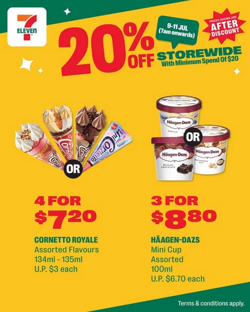 7-Eleven-Singapore-20-Storewide-Promotion-–-Save-on-Everyday-Essentials 9-11 July 2026: 7-Eleven Singapore 20% Storewide Promotion – Save on Everyday Essentials with Minimum $20 Spend
