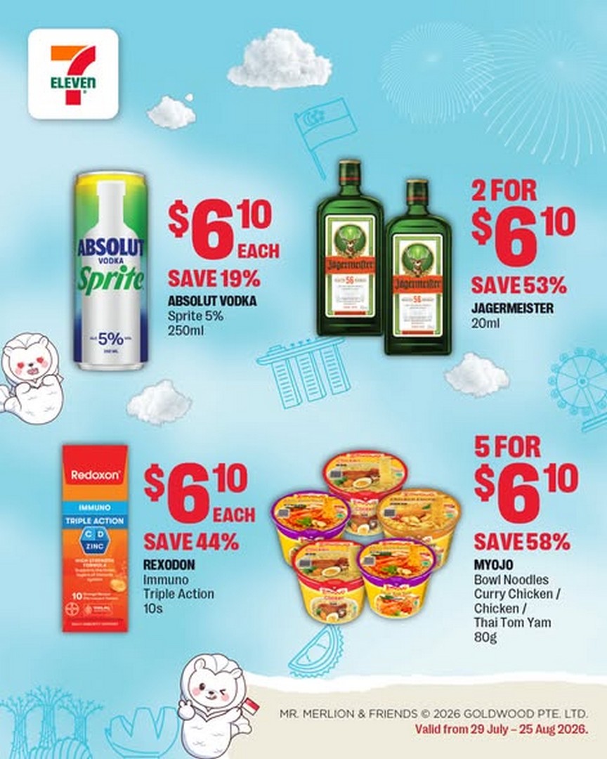 7-Eleven-Singapore-6.10-National-Day-Promotion-1 Now till 25 August 2026: 7-Eleven Singapore $6.10 National Day Promotion, Enjoy Special Deals and Limited-Time Offers for Singapore’s 61st Birthday Celebration