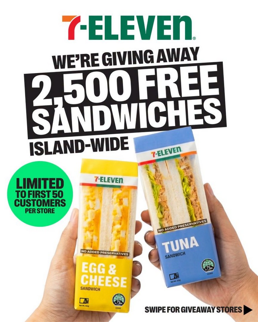 7-Eleven-Singapore-Free-Sandwich-Giveaway-Promotion 8 July 2026: 7-Eleven Singapore Free Sandwich Giveaway Promotion – Enjoy One of 2,500 FREE Sandwiches at Participating Stores Islandwide