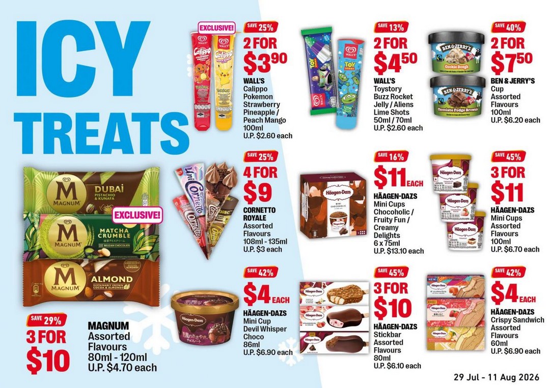 7-Eleven-Singapore-Ice-Cream-Promotion 29 July-11 August 2026: 7-Eleven Singapore Ice Cream Promotion: Save Up To 45% OFF On Häagen-Dazs, Magnum, Ben & Jerry's And More Icy Treats