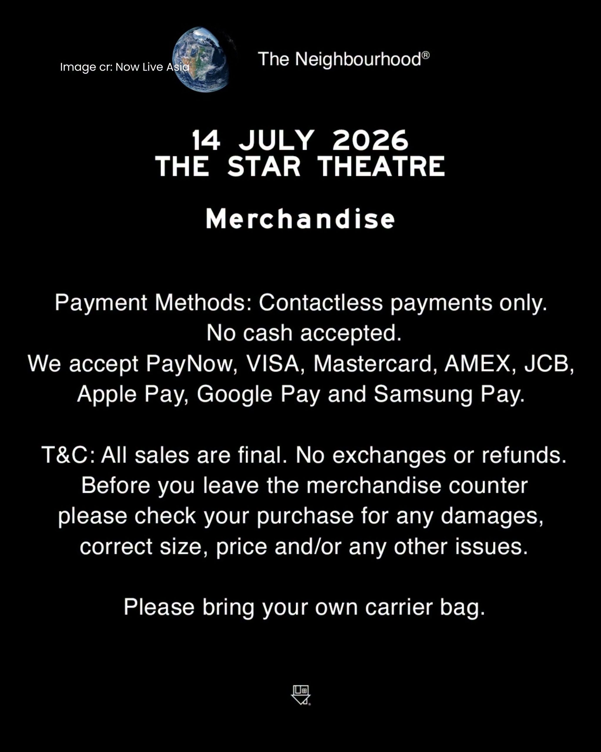 743824271_1062631296337107_1348384159847851187_n-scaled 14 July 2026: The Neighbourhood World Tour 2026 Singapore Official Merchandise Event at The Star Theatre – T-Shirts from $55, Hoodies, Tote Bags, Posters, Figurines & More