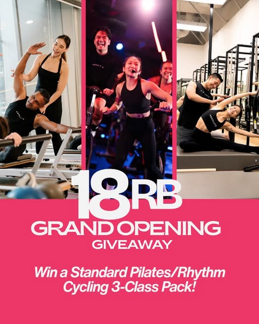 Absolute-Cycle-Singapore-Grand-Opening-Giveaway Now till 16 July 2026: Absolute Cycle Singapore Grand Opening Giveaway – Win Free Pilates or Cycle Class Packs Worth Up to $150