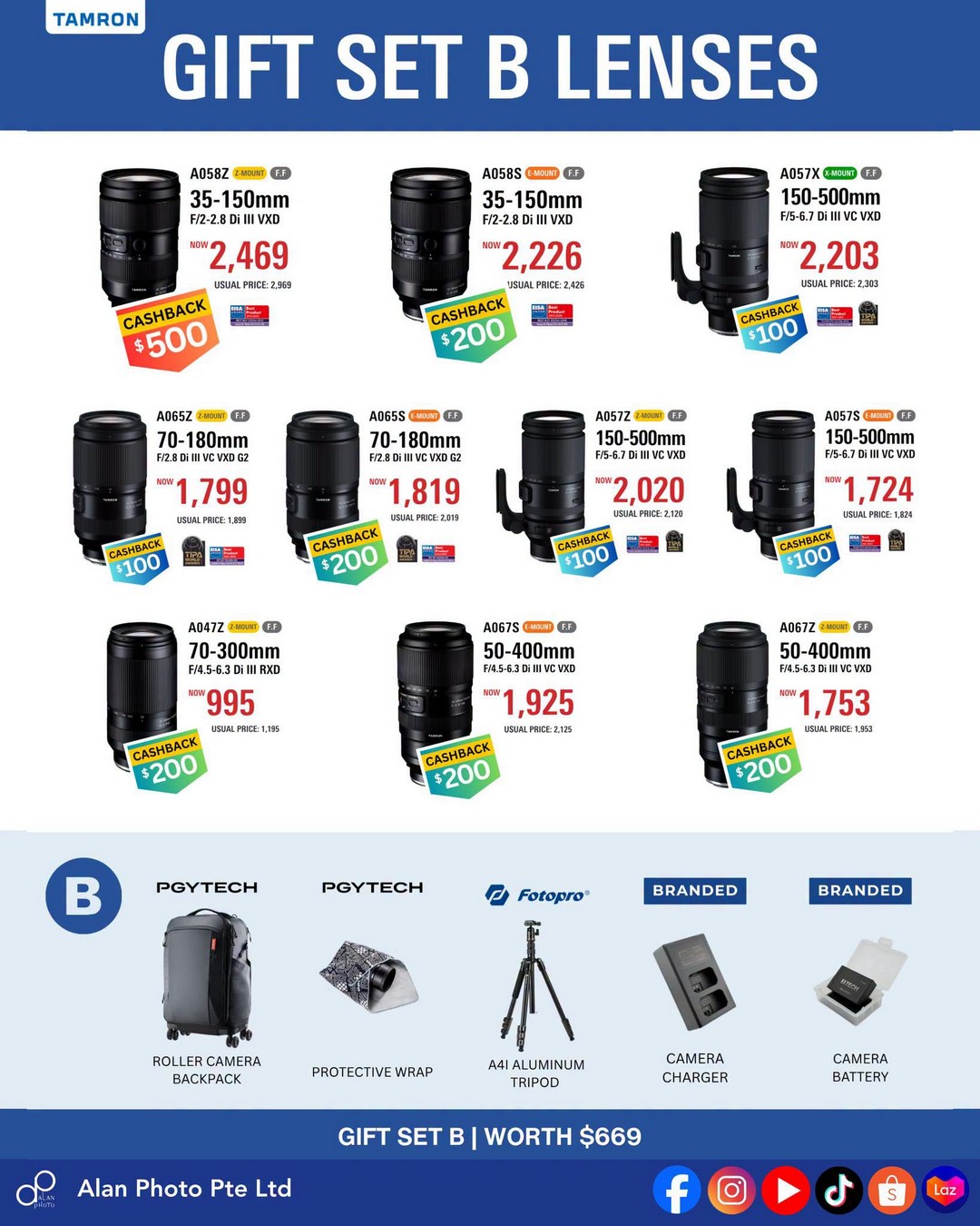 Alan-Photo-Singapore-National-Day-Tamron-Lens-Promotion-5 11 July – 31 August 2026: Alan Photo Singapore National Day Tamron Lens Promotion – Enjoy Cashback, Free Gifts Worth Up to S$669 and Exclusive Lens Deals
