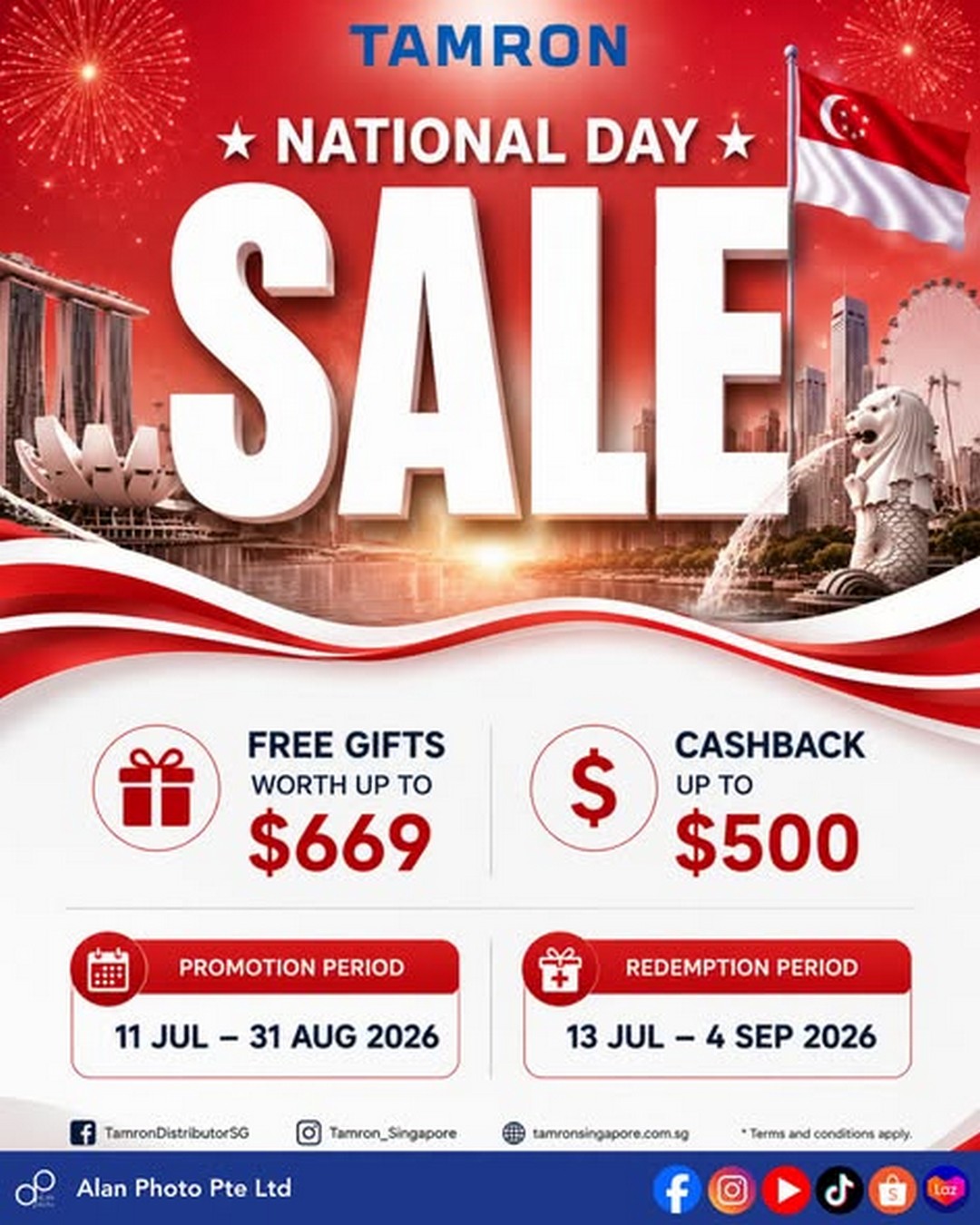 Alan-Photo-Singapore-National-Day-Tamron-Lens-Promotion 11 July – 31 August 2026: Alan Photo Singapore National Day Tamron Lens Promotion – Enjoy Cashback, Free Gifts Worth Up to S$669 and Exclusive Lens Deals