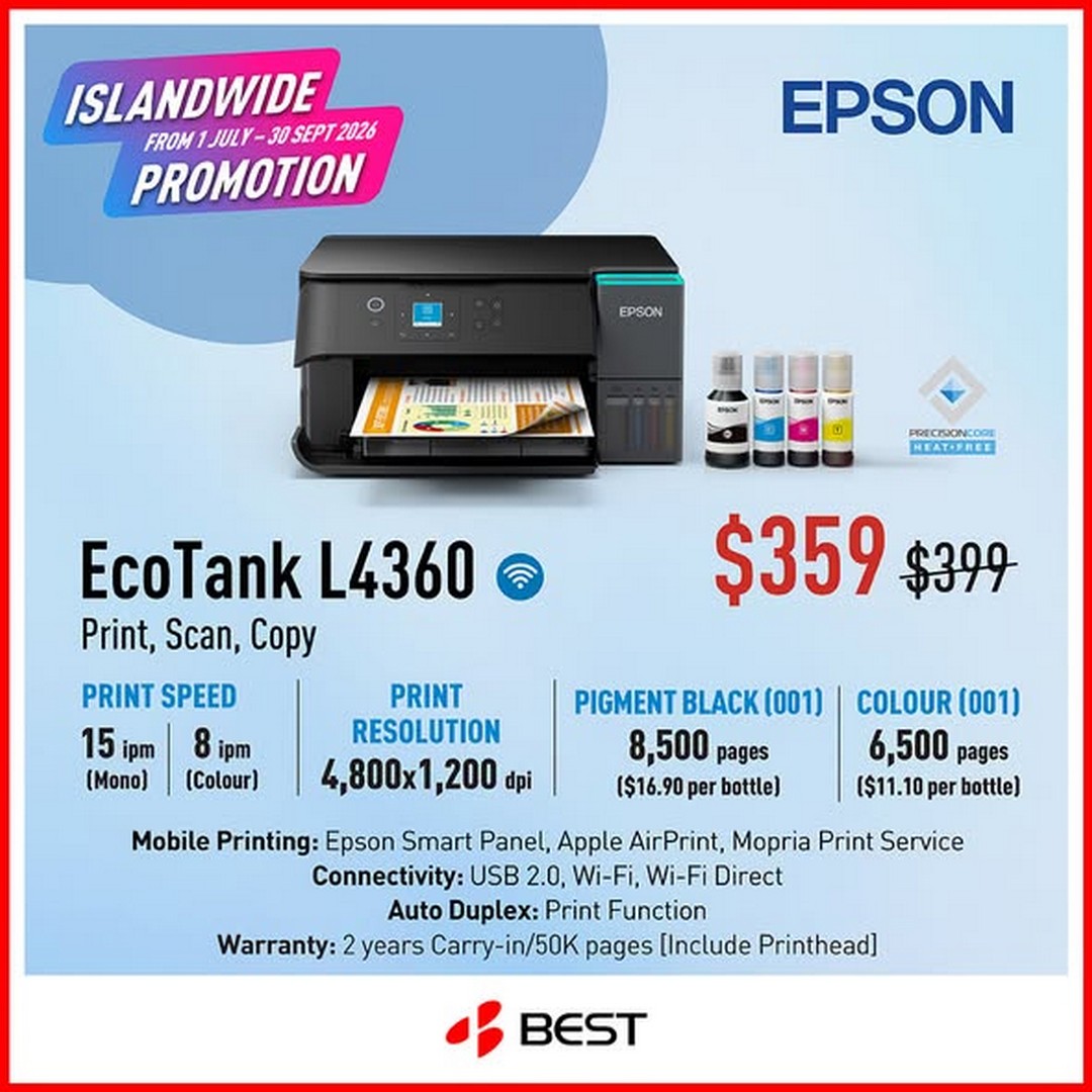 BEST-Denki-Singapore-Epson-EcoTank-Printer-Promotion-2 1 July – 30 September 2026: BEST Denki Singapore Epson EcoTank Printer Promotion – Enjoy FREE 5-Year Warranty Upgrade Plus Vouchers Worth Up to $100